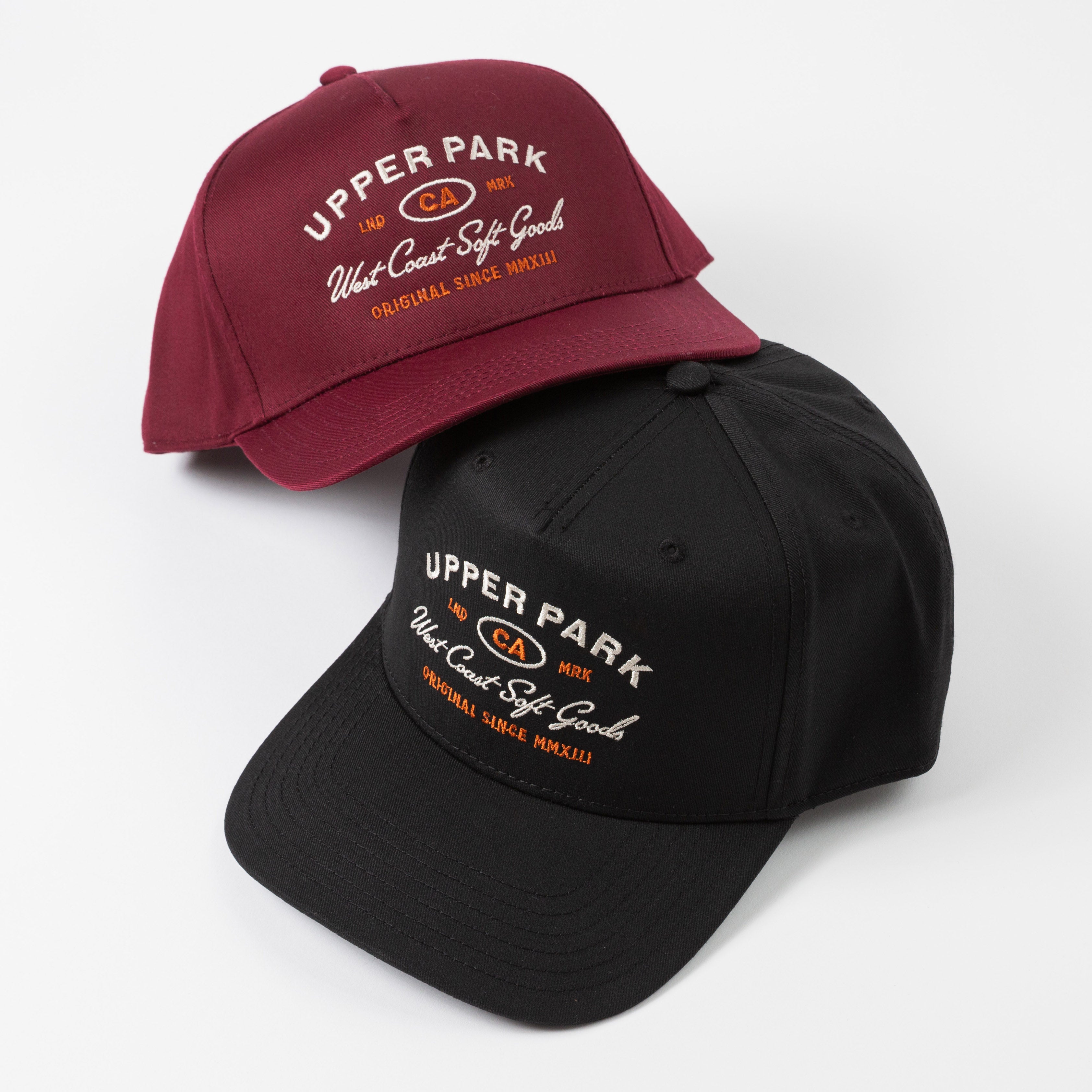 Diego Hat Maroon - Upper Park Clothing - West Coast Soft Goods - California Hat Black and Maroon