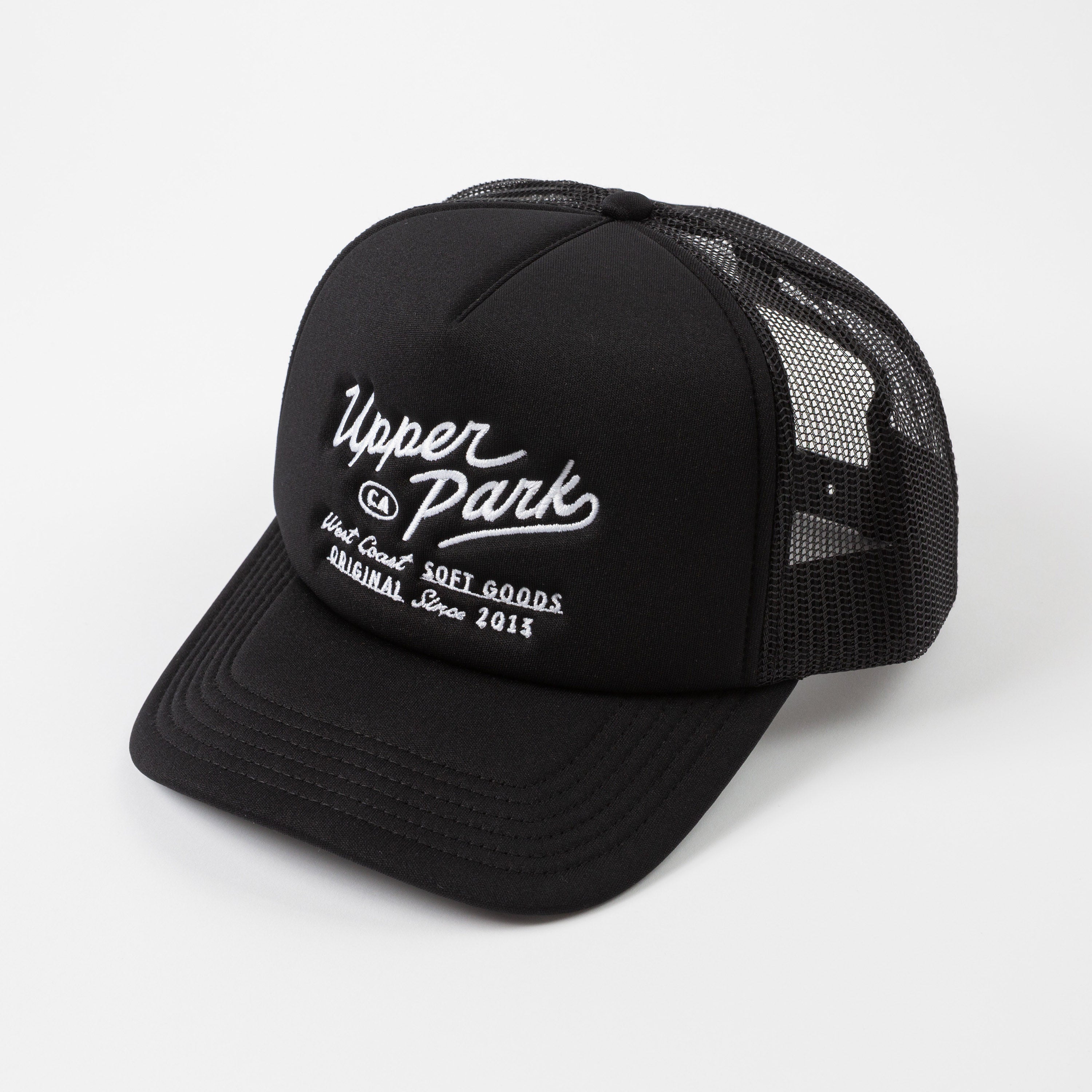 Menlo Embroidered Trucker Hat - High Profile - Upper Park
