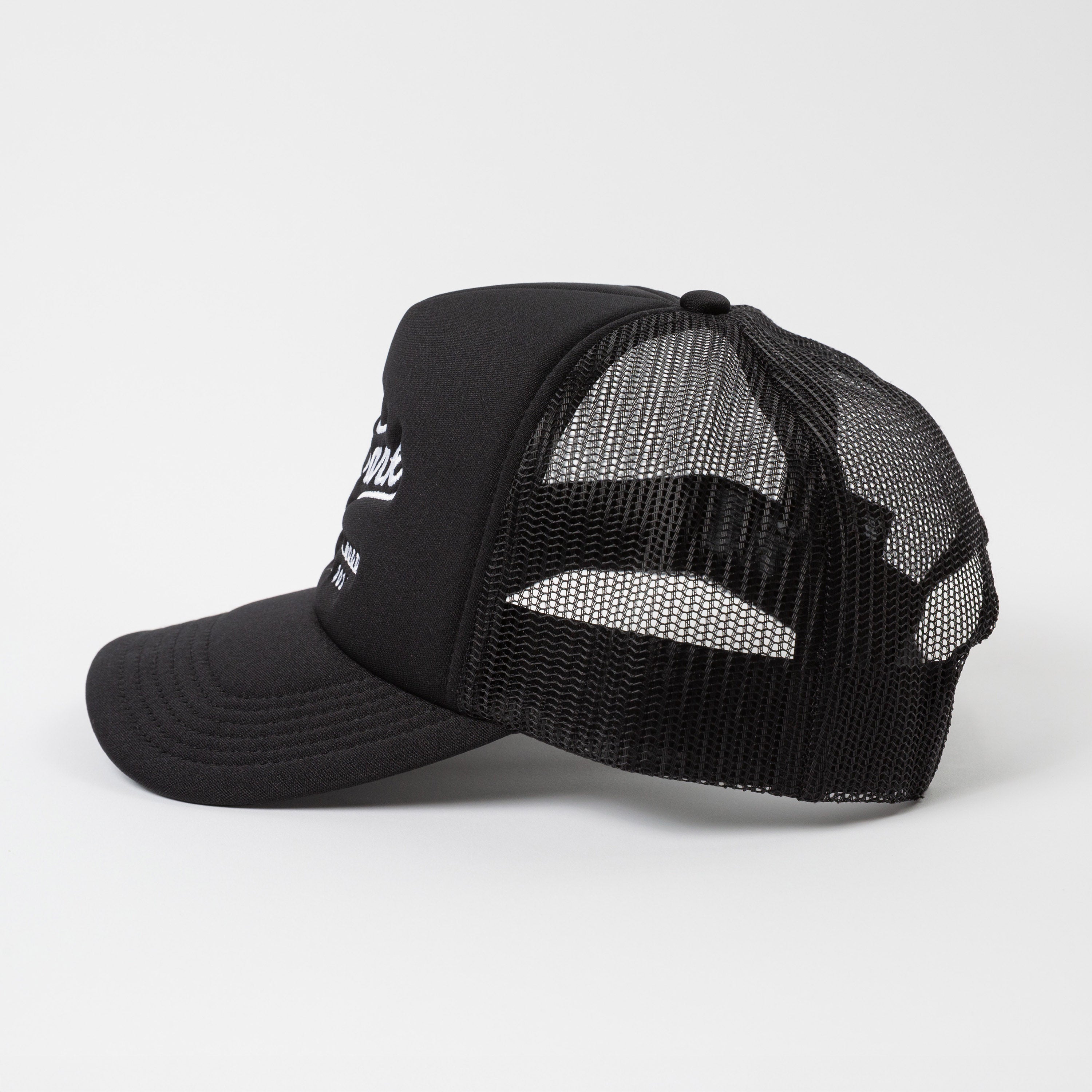 Menlo Embroidered Trucker Hat - High Profile - Upper Park