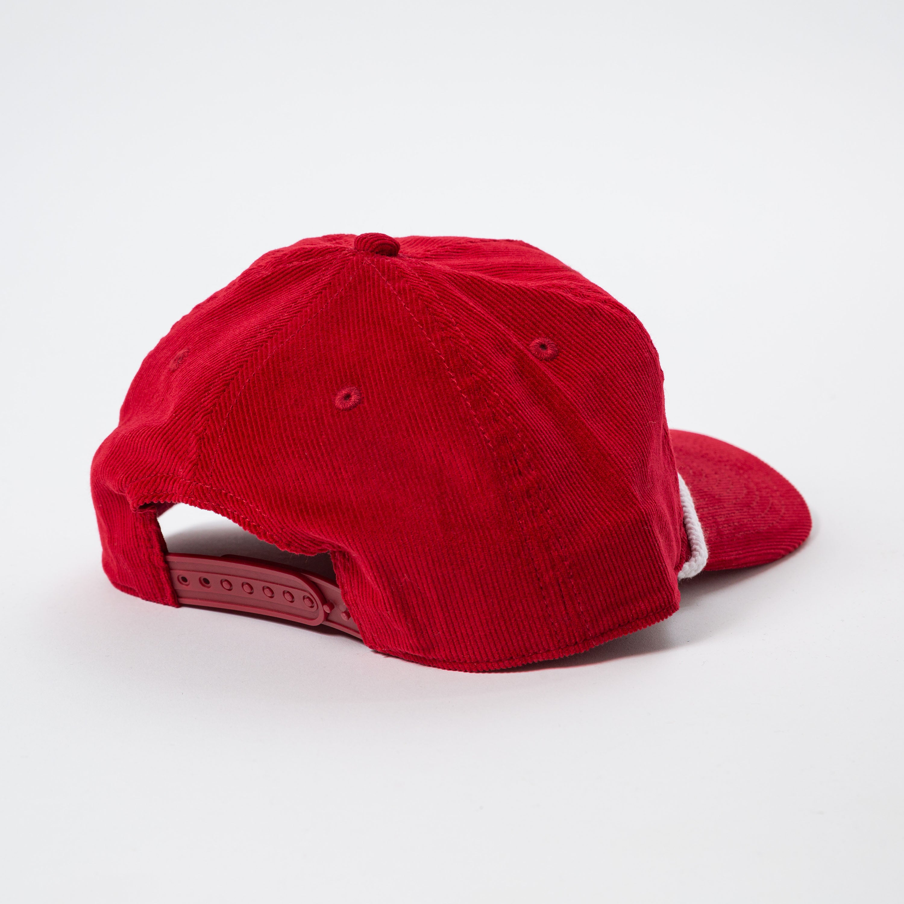 Red cap on a white background - Values Corduroy Rope Hat