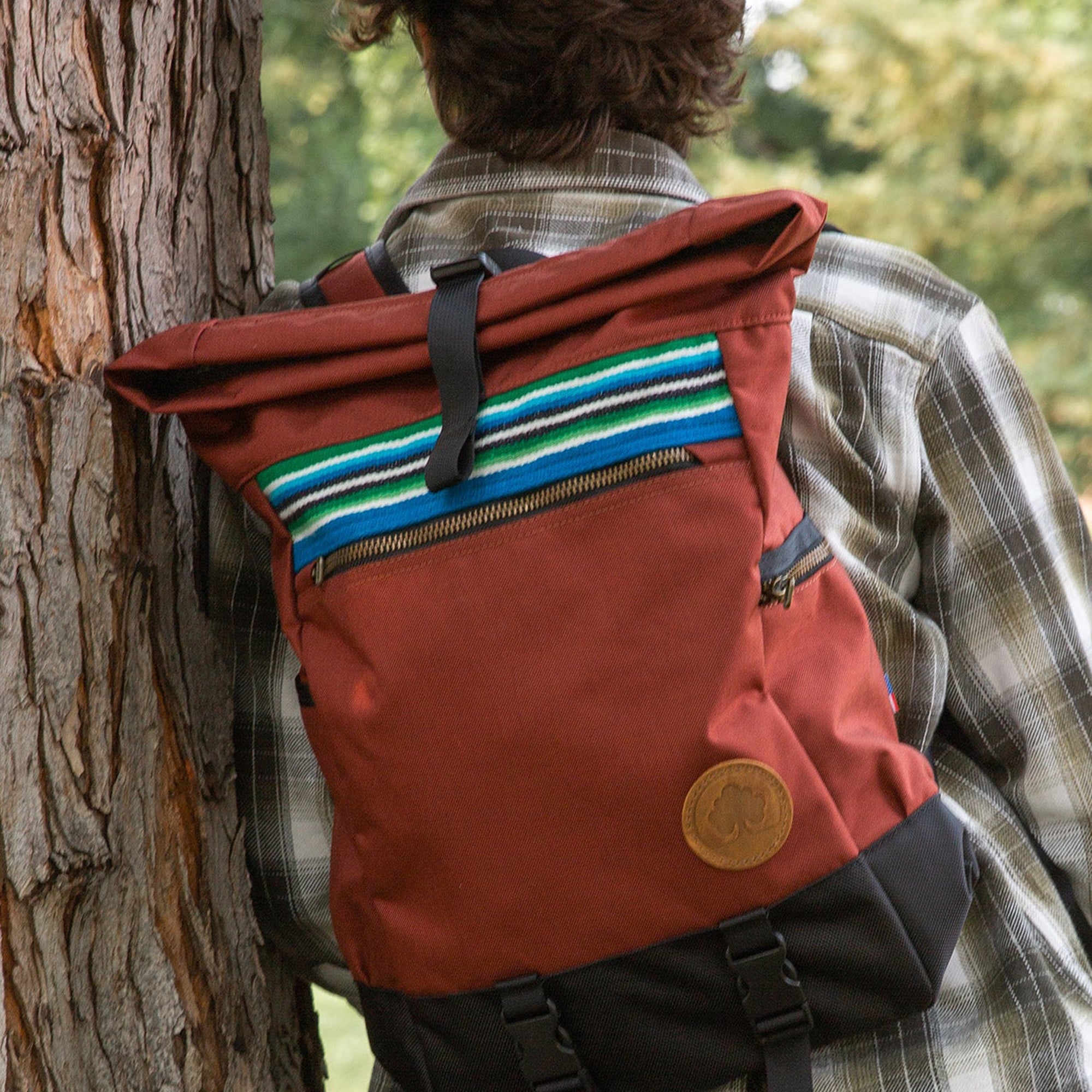 Sycamore Roll Top Backpack - Brick lifestyle