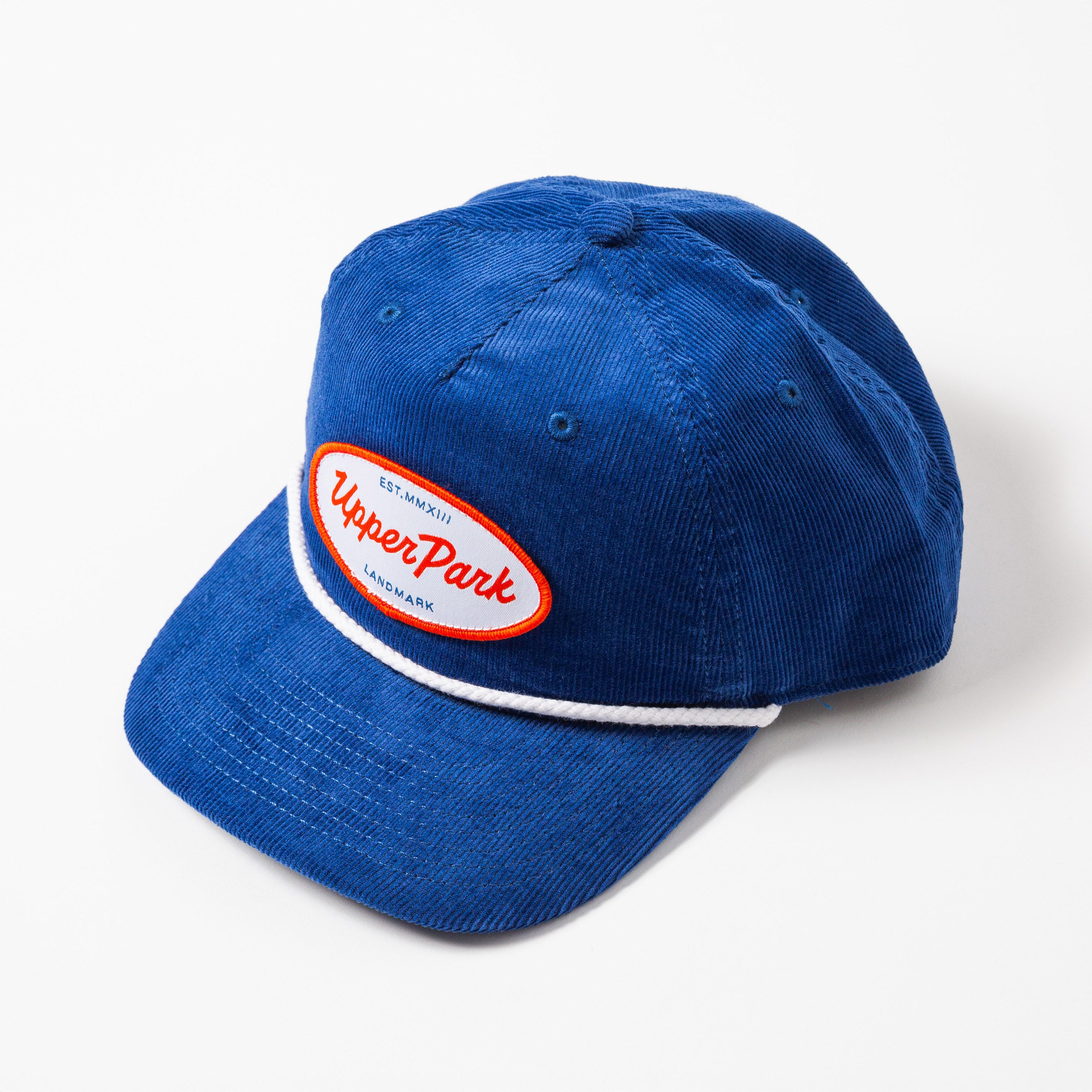 Blue cap with a logo on a white background - Values Corduroy Rope Hat
