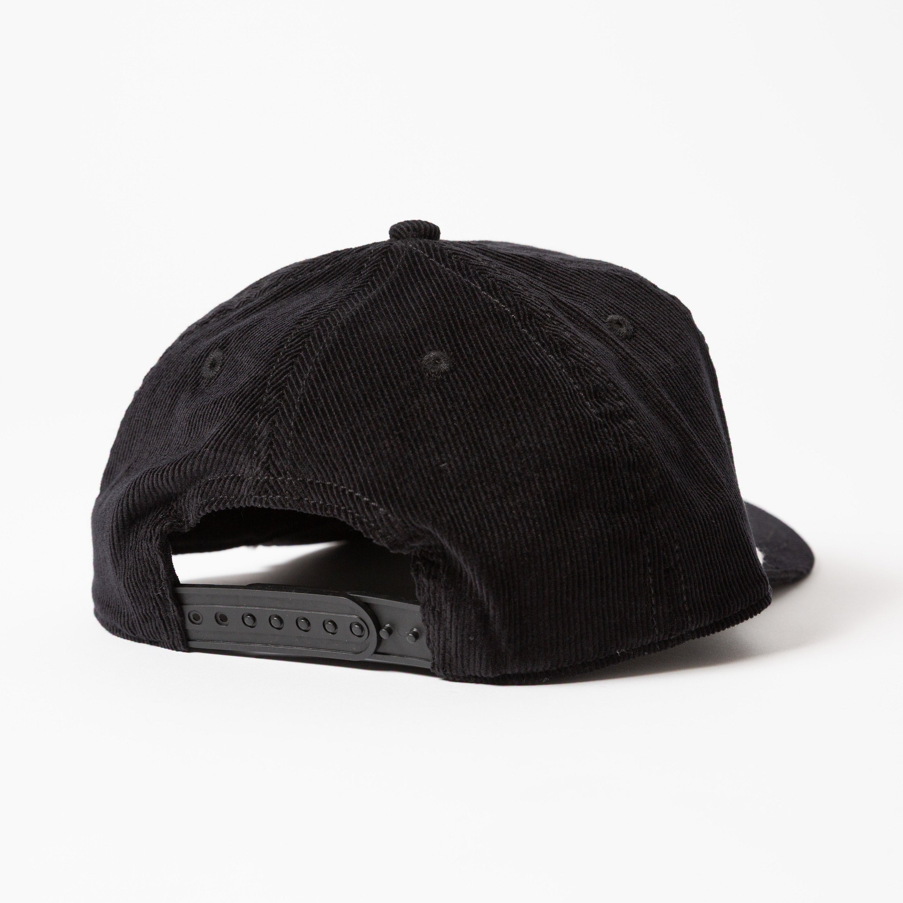 Black cap on a white background - Values Corduroy Rope Hat