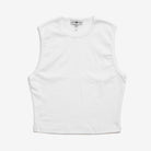 Basics Baby Ribbed Sleeveless Crew Neck White Shirt
