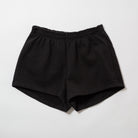 Basics Women's Heavy Fleece Cotton Shorts - Black shorts on a light gray background