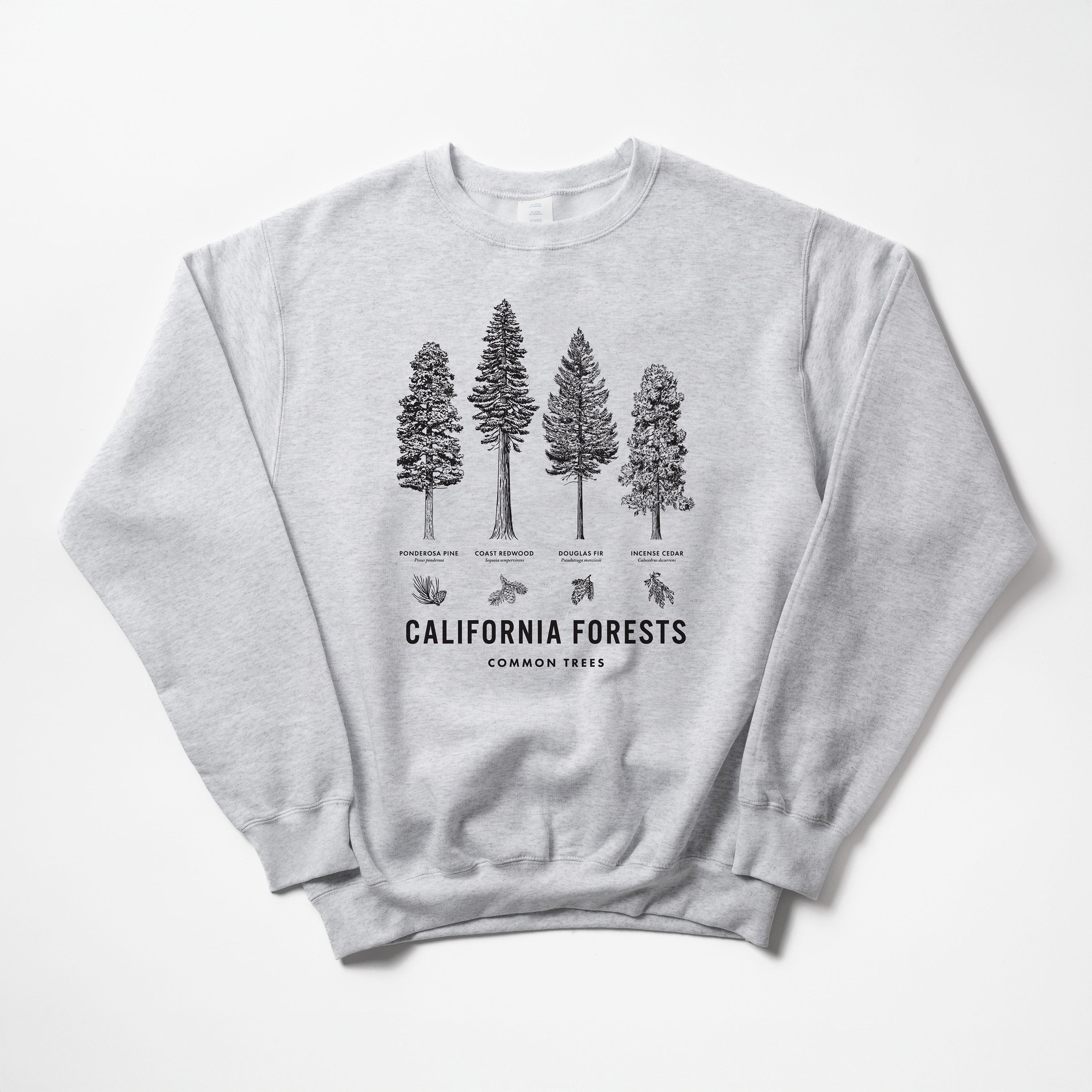 California Forests Common Trees Graphic sweatshirt
