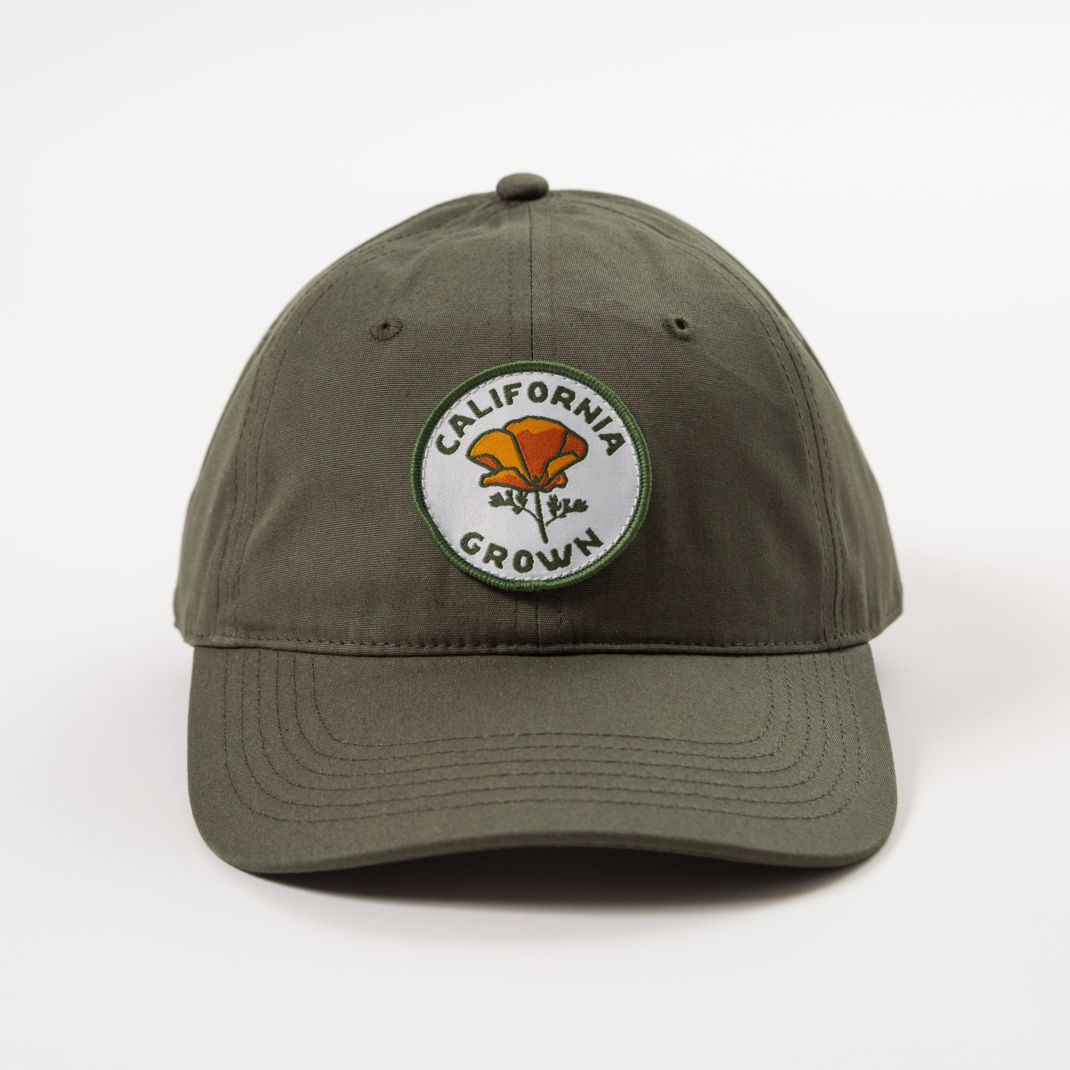 Green cap with 'California Crown' logo on a white background