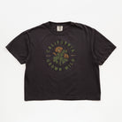 Black t-shirt with 'California Grown Wild' graphic on a white background
