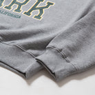 100% Cotton Oversize Crew Neck Sweater - Gray sweatshirt with text on a white background