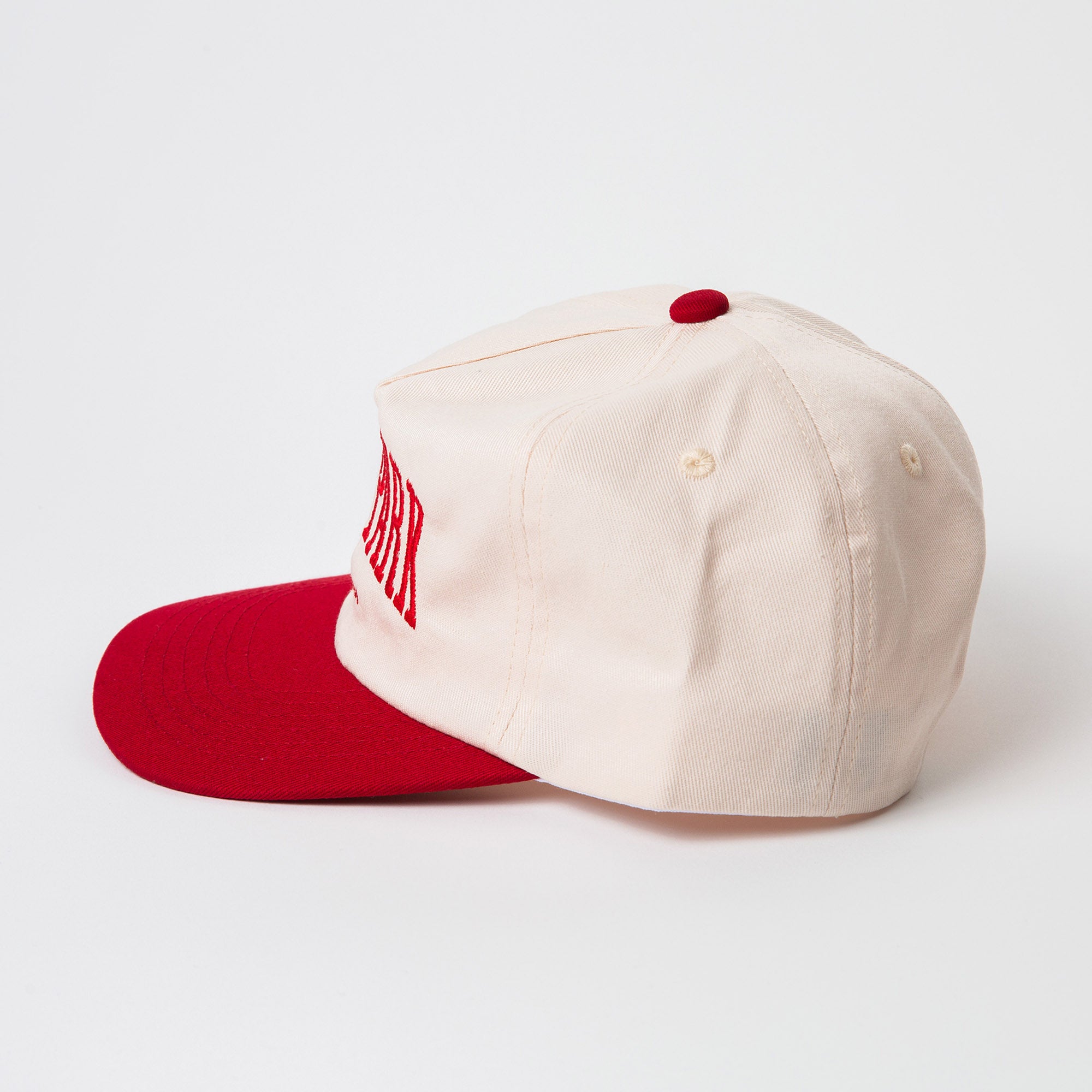 Upper Park Clothing - College Town Hat - Two Tone Vintage Style Hat Cardinal - Chico, Ca