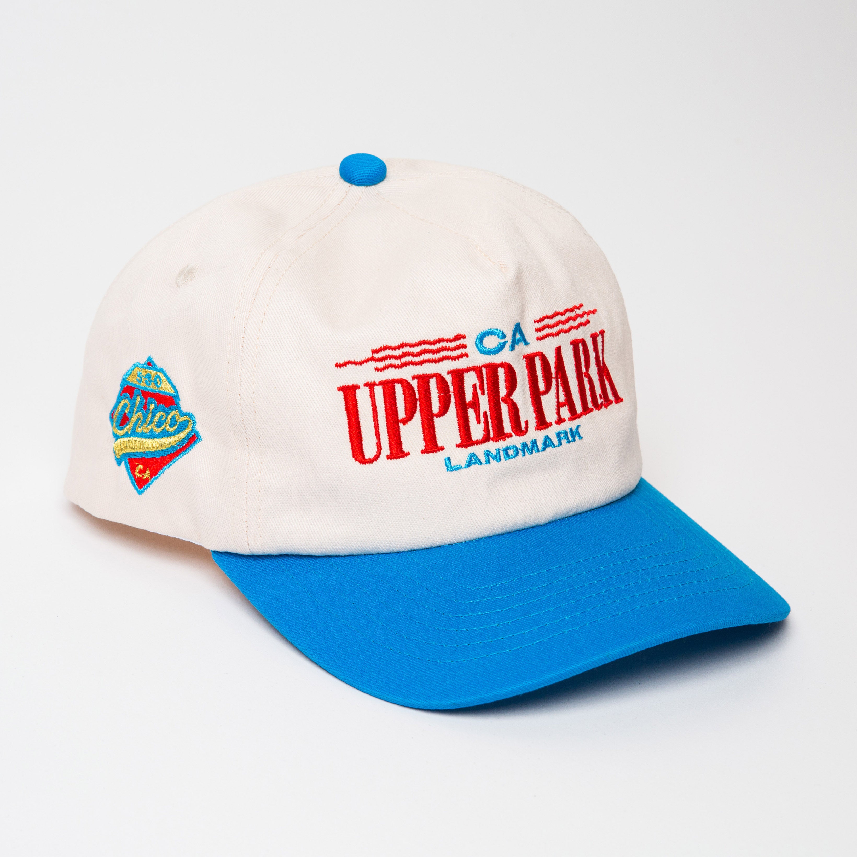 Memphis Upper Park Vintage Style Hat Two Tone Blue and Natural - California Landmark Clothing