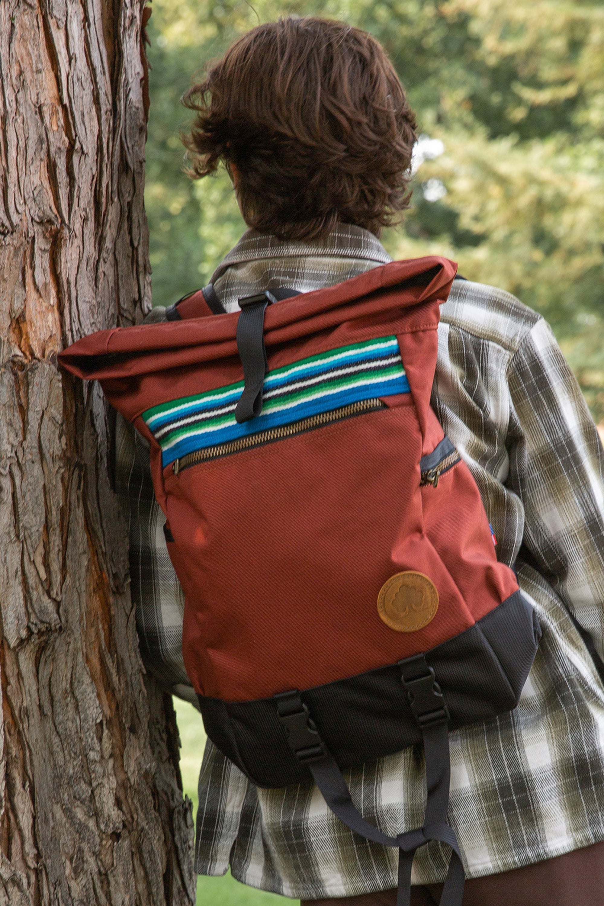 Sycamore Roll Top Backpack - Brick lifestyle