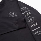 BUpper Park Bay Waves Organic Cotton Long Sleeve shirt - black long-sleeve shirt with white text and branding on a white background