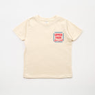 Beige t-shirt with 'Upper Park' logo on a white background