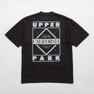 Black t-shirt with 'Upper California Park' graphic on a white background