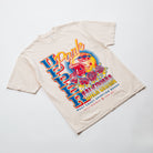 Upper Park Varsity Rose Football Tee - Beige t-shirt with colorful graphic design on a white background